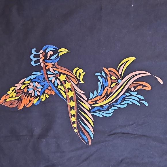 Phoenix Rising Multicolor Blue Tee Kids Medium Stars & Flowers - Picture 2 of 5